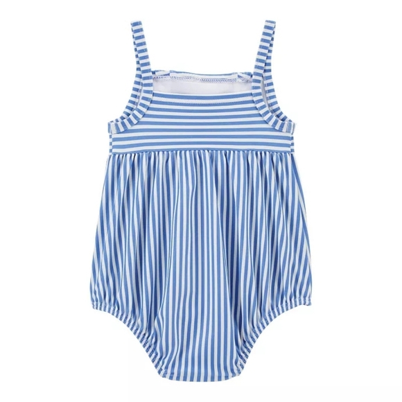 Carter's Baby Girl Striped One Piece Swimsuit UPF 50 Sun Protection - Picture 2 of 6